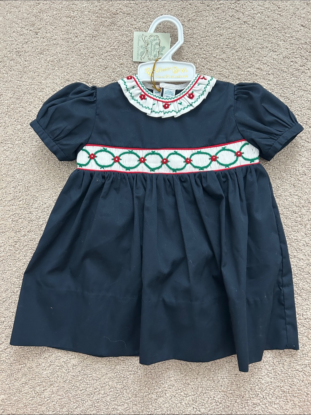 NWT Feltman Brothers navy smocked holiday dress